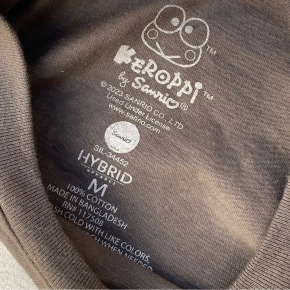 Sanrio Keroppi Gray Short Sleeve Tee Shirt Medium - Large - Picture 4 of 10